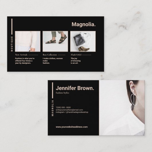 Fotoportfolio Online zwarte vrijdagwinkel Visitekaartje (Voorkant / Achterkant)