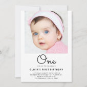 Fotoportret Eén script 1e Baby Eerste verjaardag Kaart (Voorkant)