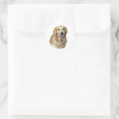 Fotoportret Golden Retriever Ronde Sticker (Tas)