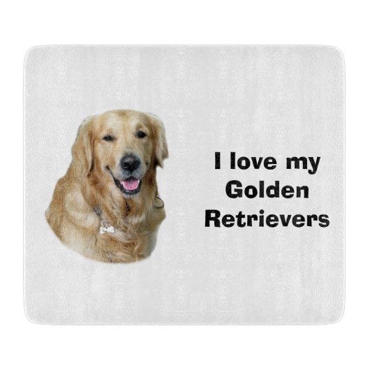 Fotoportret Golden Retriever Snijplank (Voorkant)