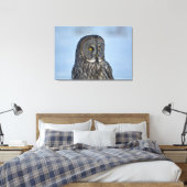 Fotoportret II: Grote grijze boomkorren Wildlife Canvas Afdruk (Insitu (Slaapkamer))