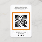 Fotoportret in cameralens visitekaartje (Achterkant)