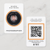 Fotoportret in cameralens visitekaartje (Voorkant / Achterkant)