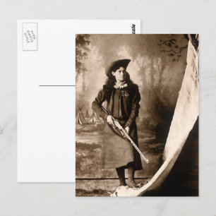  fotoportret, Miss Annie Oakley en Pistool Briefkaart