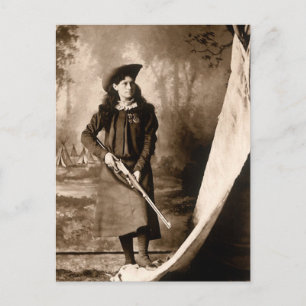  fotoportret, Miss Annie Oakley en Pistool Briefkaart