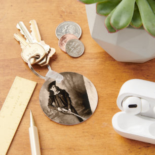 fotoportret, Miss Annie Oakley en Pistool Sleutelhanger