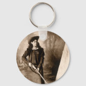 fotoportret, Miss Annie Oakley en Pistool Sleutelhanger (Achterkant)