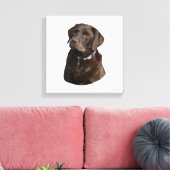 Fotoportret van Chocolate Labrador Canvas Afdruk (Insitu (Woonkamer))