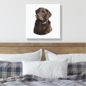 Fotoportret van Chocolate Labrador Canvas Afdruk (Insitu (Slaapkamer))