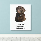 Fotoportret van Chocolate Labrador Canvas Afdruk (Insitu (Houten vloer))