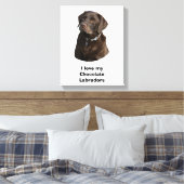 Fotoportret van Chocolate Labrador Canvas Afdruk (Insitu (Slaapkamer))
