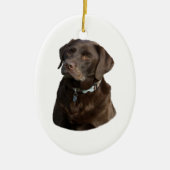 Fotoportret van Chocolate Labrador Keramisch Ornament (Voorkant)