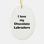 Fotoportret van Chocolate Labrador Keramisch Ornament (Achterkant)