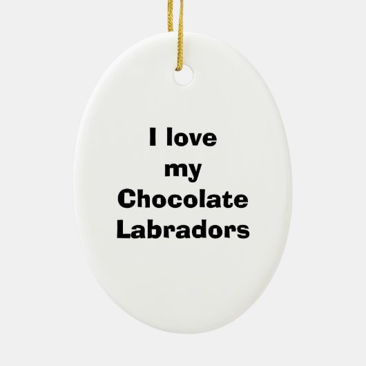 Fotoportret van Chocolate Labrador Keramisch Ornament (Achterkant)