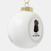 Fotoportret van Chocolate Labrador Keramische Bal Ornament (Links)
