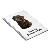 Fotoportret van Chocolate Labrador Notitieboek (Rechterzijde)