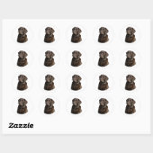 Fotoportret van Chocolate Labrador Ronde Sticker (Vel)