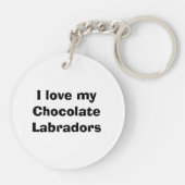 Fotoportret van Chocolate Labrador Sleutelhanger (Achterkant)