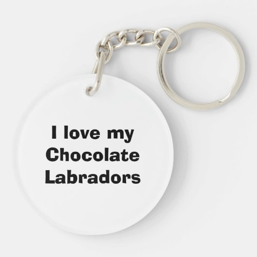 Fotoportret van Chocolate Labrador Sleutelhanger (Achterkant)