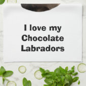 Fotoportret van Chocolate Labrador Theedoek (Gevouwen)