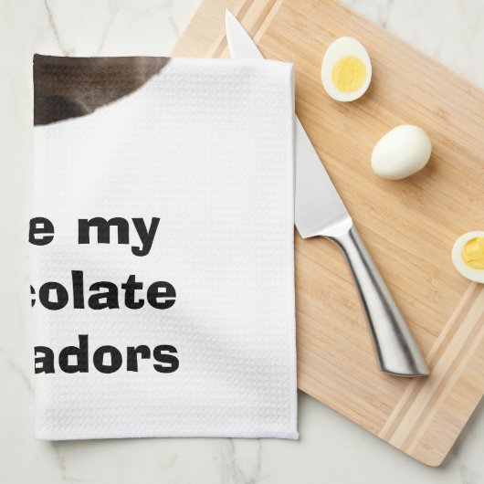 Fotoportret van Chocolate Labrador Theedoek (Quarter Fold)