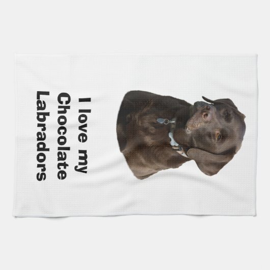 Fotoportret van Chocolate Labrador Theedoek (Horizontaal)