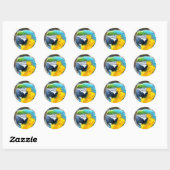 Fotoportret van Parrot Bird Ronde Sticker (Vel)