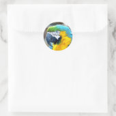Fotoportret van Parrot Bird Ronde Sticker (Tas)