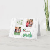 Fotoposters en kerstbomen feestdagen kaart (Voorkant)