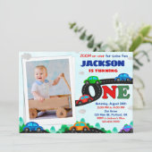 Fotopotverjaardagsuitnodigingdriver 1e verjaardag kaart (Staand voorkant)
