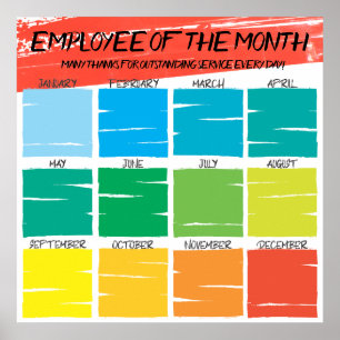 Fotopresentator van de maandelijkse opname poster