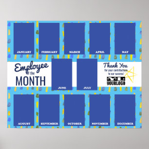 Fotopresentator van de maandelijkse opname poster