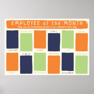 Fotopresentator van de maandelijkse opname poster