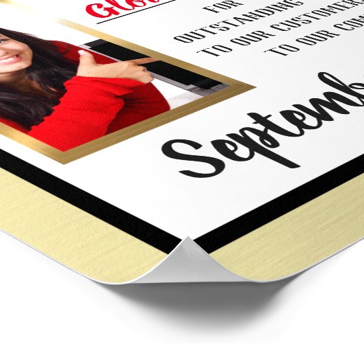 Fotopresentator van het poster voor maandelijkse t (Hoek)