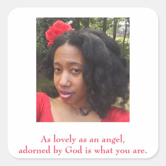 Fotoprijsopgave voor haar vierkante sticker (Voorkant)