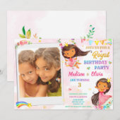 Fotoprinses verjaardagsverjaardag kaart (Voorkant / Achterkant)
