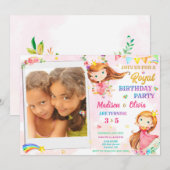 Fotoprinses verjaardagsverjaardag kaart (Voorkant / Achterkant)