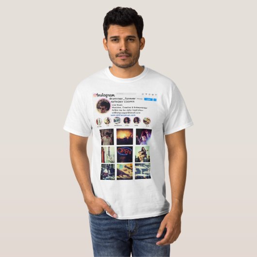 Fotopromotie T-shirt voor collage-tekenstijl (Voorkant volledig)