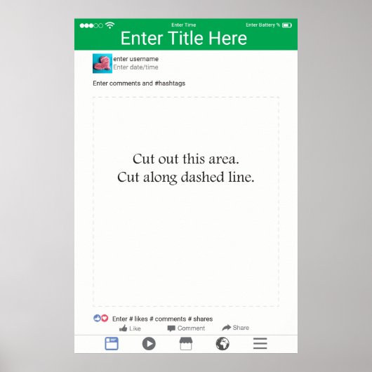Fotoprop Frame Groen Social Media Design Poster (Voorkant)
