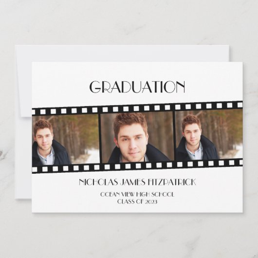 Fotopublicatie filmstrip Foto Afstuderen Save The Date (Voorkant)