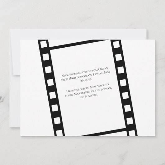 Fotopublicatie filmstrip Foto Afstuderen Save The Date (Achterkant)