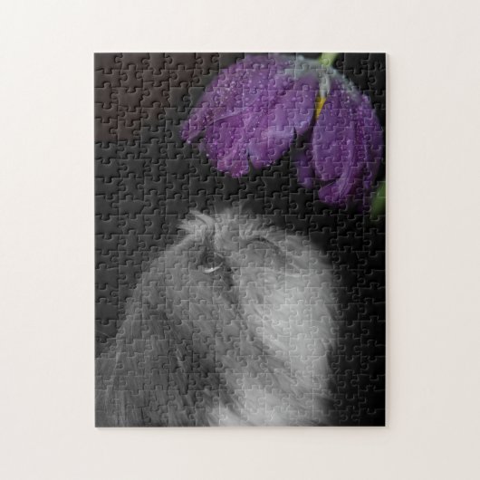 Fotopuzzel met cadeau op Shih Tzu & Flower Legpuzzel (Verticaal)