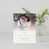 Fotorand bruiloft sparen het Briefkaart Datum Foli (Staand Voorkant)