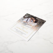 Fotorand bruiloft sparen het Briefkaart Datum Foli (Gedraaid)