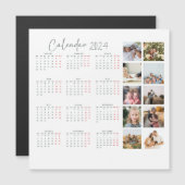 Fotoraster 2024 kalender familie magneet kaart (Voorkant / Achterkant)