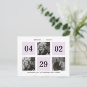 Fotoraster collage | Lavender | BEWAREN VAN DE DAT Aankondigingskaart (Staand voorkant)