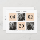 Fotoraster collage | Zalm | BEWAREN VAN DE DATUM Aankondigingskaart (Voorkant / Achterkant)