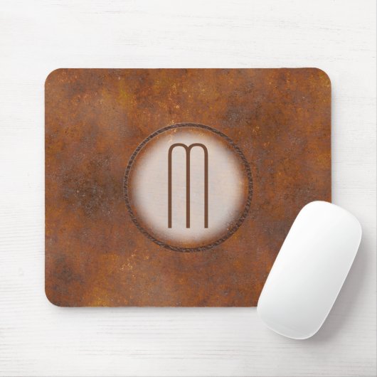 Fotorealistisch getinte metalen monogrammen muismat (Met muis)