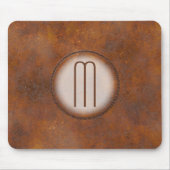 Fotorealistisch getinte metalen monogrammen muismat (Voorkant)