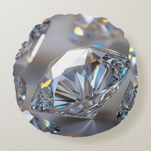Fotorealistische close-up van sprankelende diamant rond kussen